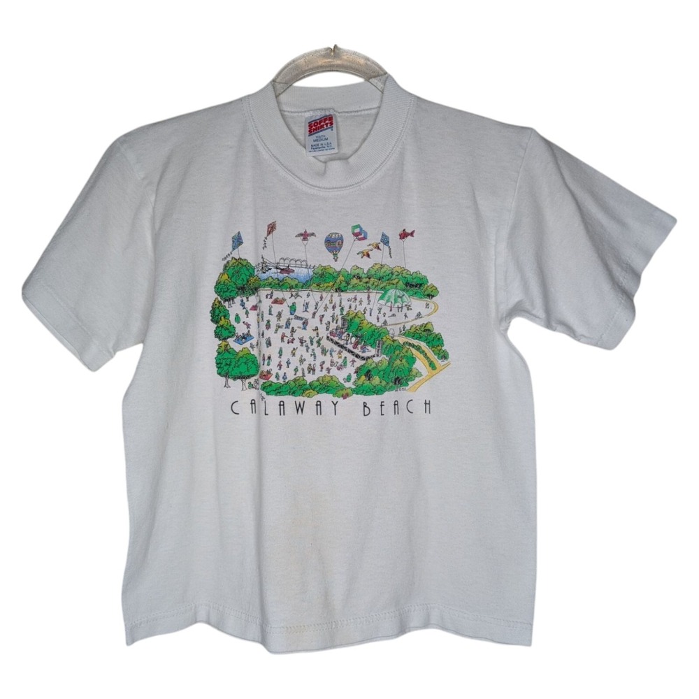 Vintage Callaway Gardens Beach T Shirt Kids Youth‎ Med Soffe Robin Lake Georgia